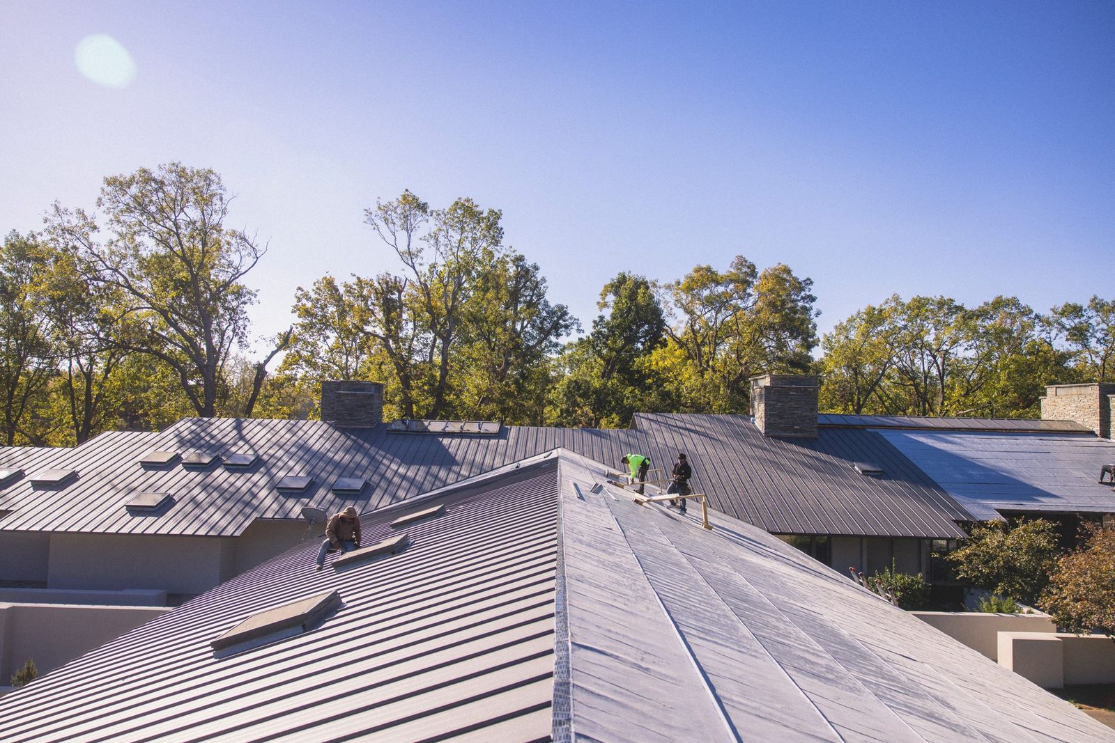 Standing seam metal roof installed by Shewmaker Roofing in Northwest Arkansas